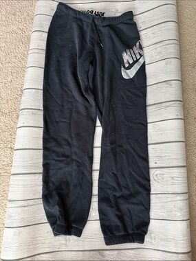 Nike Black Jogger Sweatpants with Silver Swoosh